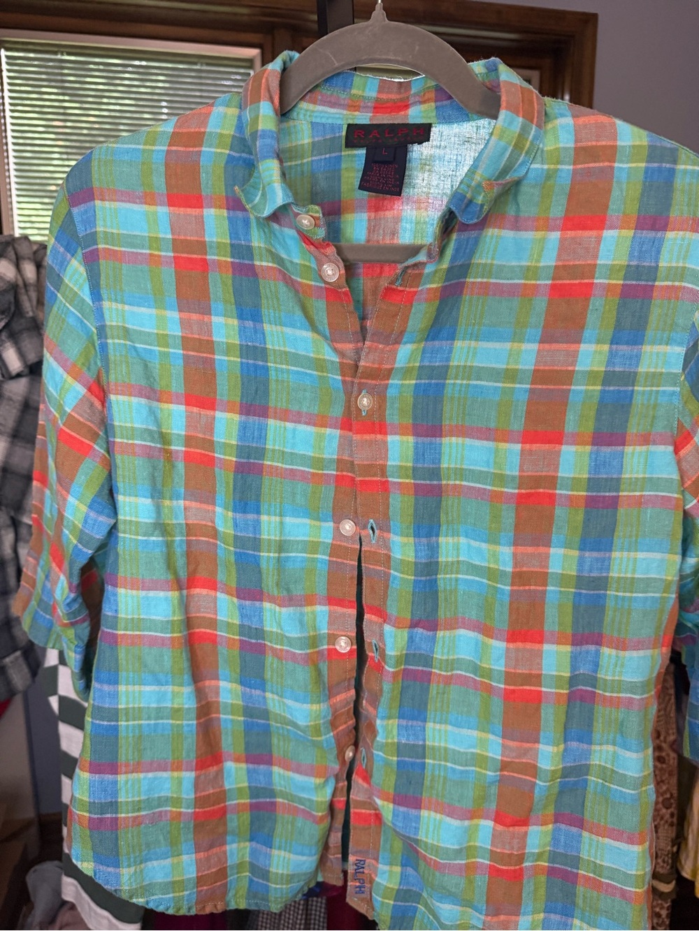 Ralph Lauren Multicolor PlaidButton-Front Shirt